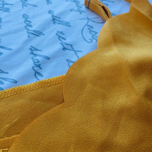 Mustard Gold Tank Top Petal Collar - Picture 3 of 10